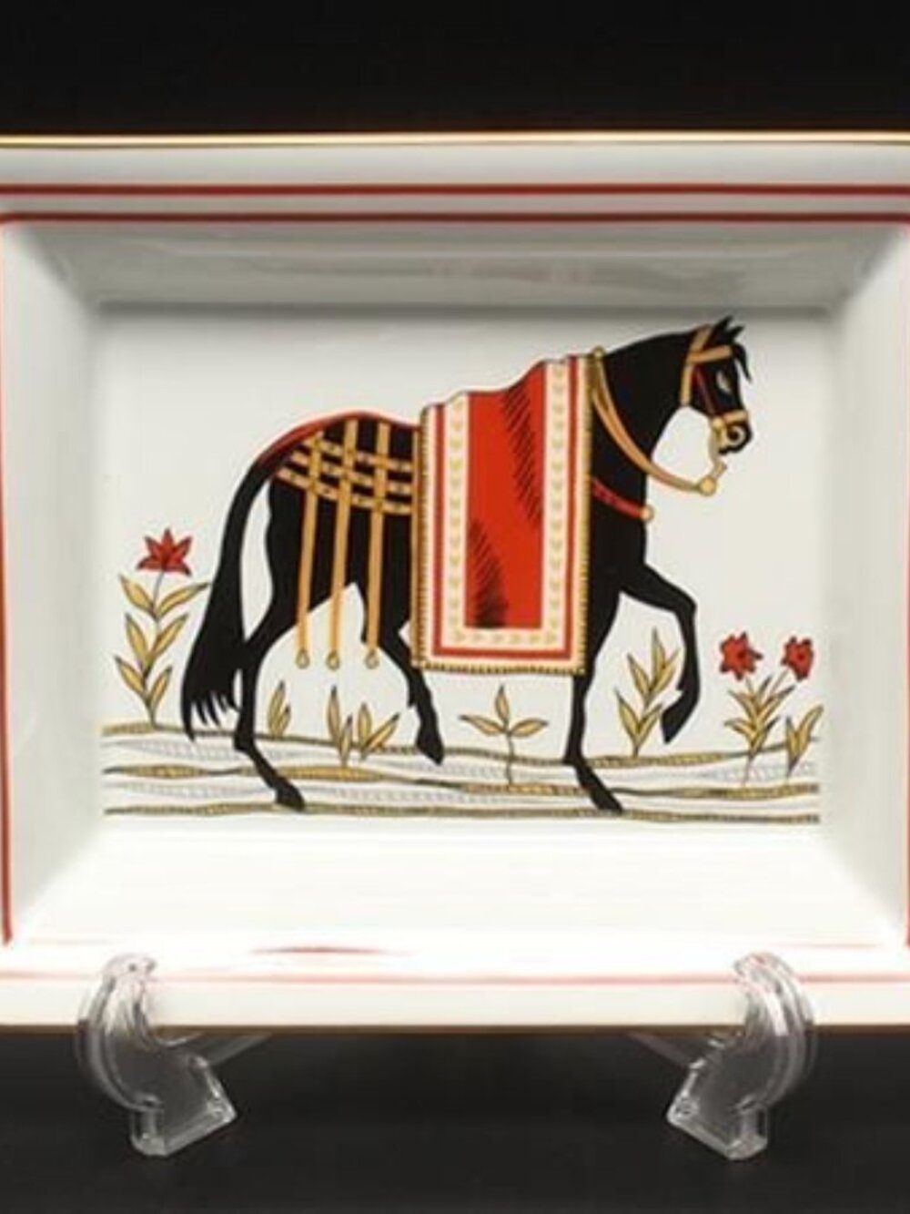 Hermes Case Tray Horse Pattern Leather